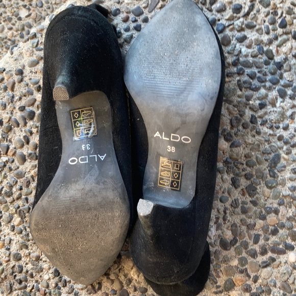 Aldo black suede pumps with ruffle 38 - Picture 4 of 4